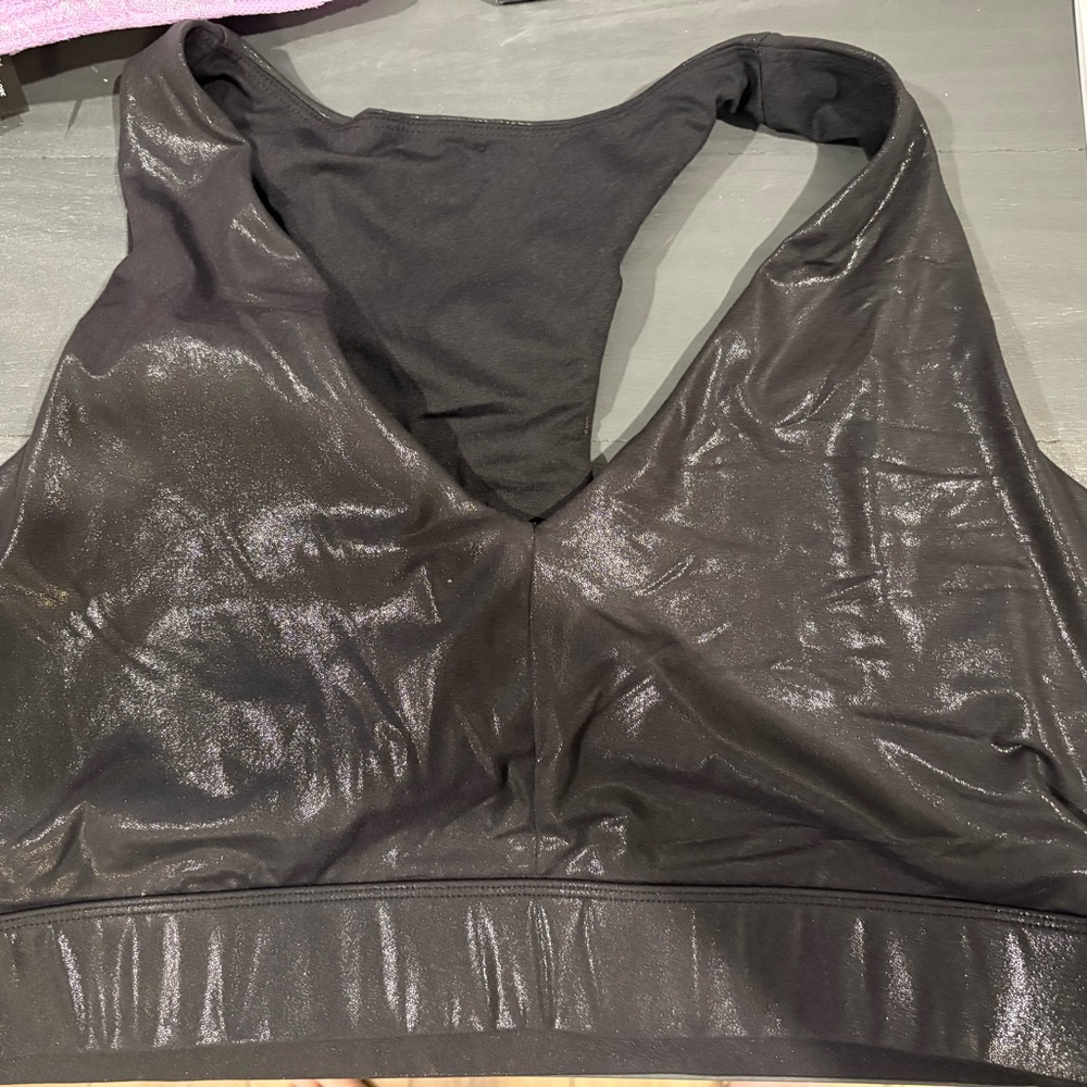 Fabletics Black Sports Bra with Racerback Design